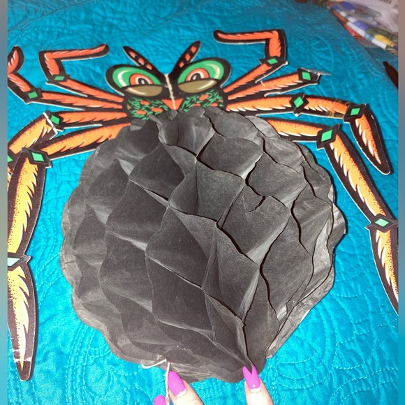 Vintage Beistle Co Halloween Large Honeycomb Spider - Picture 2 of 5